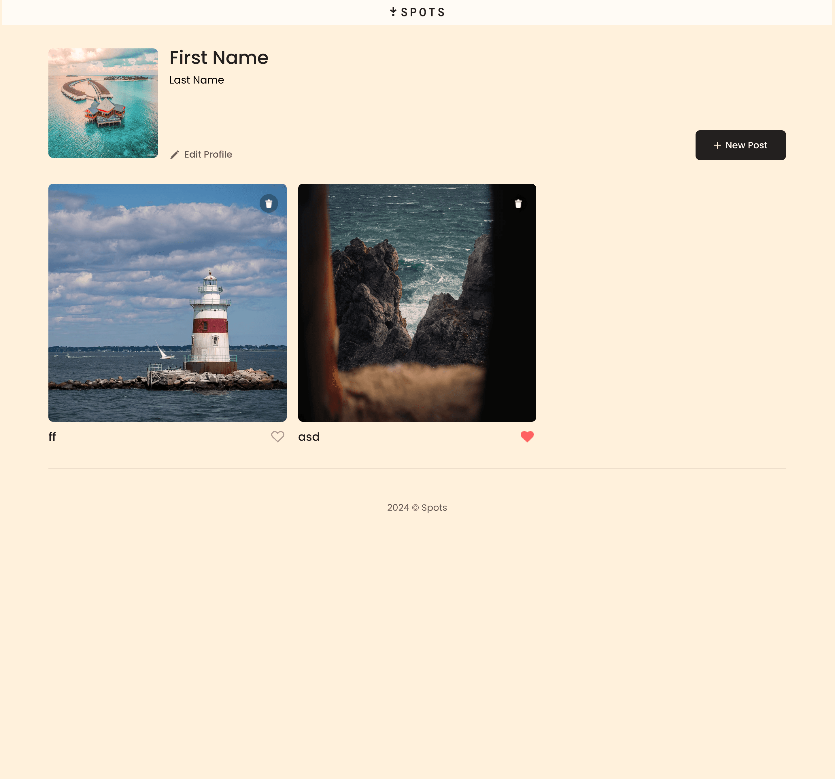Spots App Interface